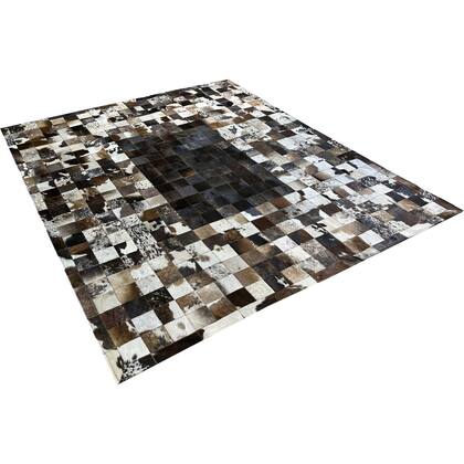 Imagem de Tapete De Couro Marrom Escuro Degrade 2,00x2,50 Com Bordas