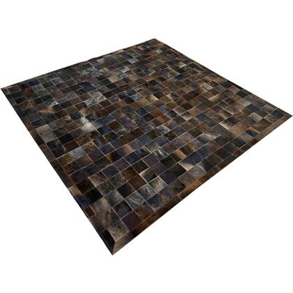 Imagem de Tapete De Couro Marrom Exótico escuro 2,00x2,00 C/b pç 10x10