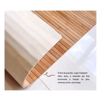 Imagem de Tapete De Cozinha Antiderrapante Retangular Em Bambu 80x50cm