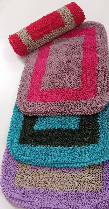 Imagem de Tapete de Frufru personalizado duas Cores 1 Peças fundo antiderrapante