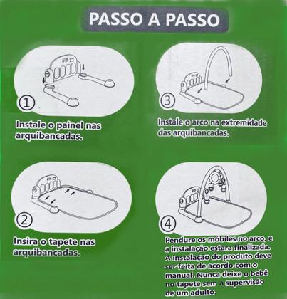 Imagem de Tapete de Ginasio Infantil Interativo Verde com Som e Mobile