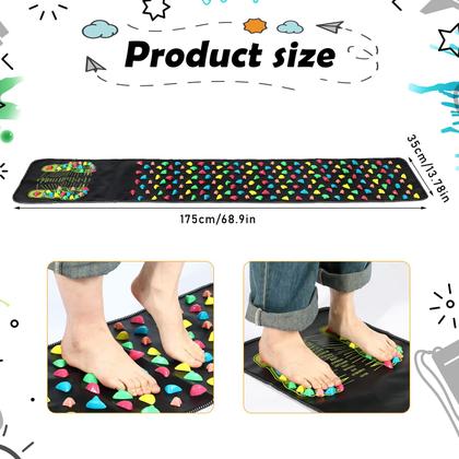 Imagem de Tapete de massagem para os pés BBTO Reflexology Walk Stone Road 175x35cm