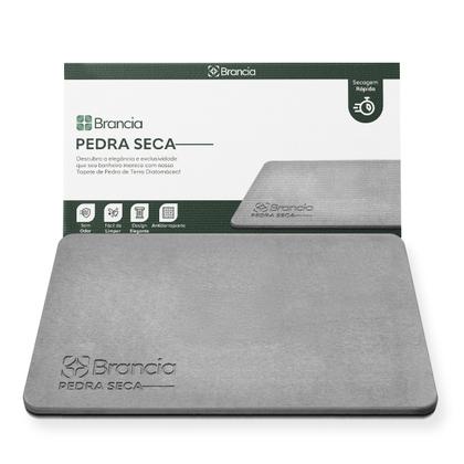 Imagem de Tapete de Pedra Diatomita para Banheiro 60x39cm Cinza Antiderrapante Alta Absorção Secagem Rápida Premium Garantia