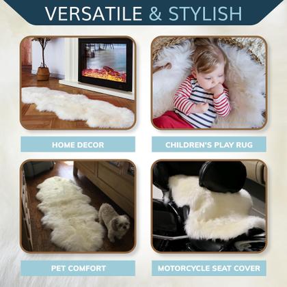 Imagem de Tapete de pele de carneiro WaySoft, autêntica lã fofa da Nova Zelândia