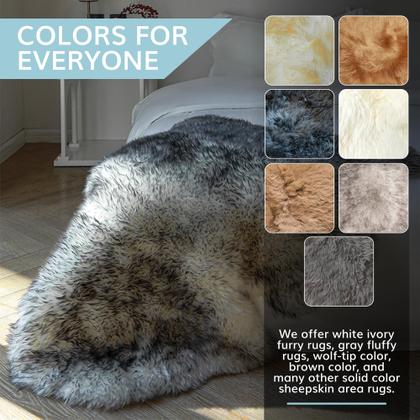 Imagem de Tapete de pele de carneiro WaySoft, autêntica lã fofa da Nova Zelândia