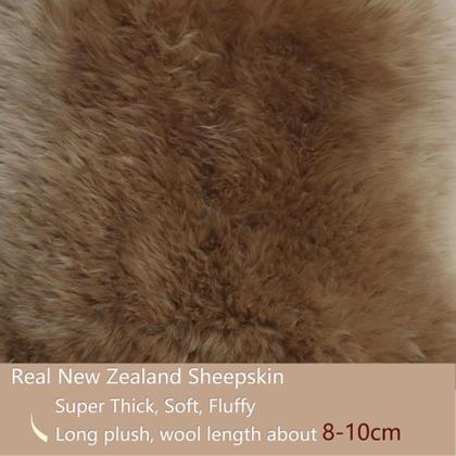 Imagem de Tapete de pele de carneiro Woolous Brown Pele genuína de pele de cordeiro da Nova Zelândia