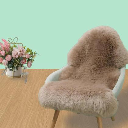 Imagem de Tapete de pele de carneiro Woolous Brown Pele genuína de pele de cordeiro da Nova Zelândia