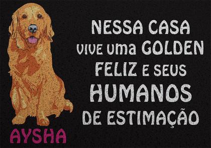 Imagem de Tapete De Porta Capacho Divertido  Nessa Casa Vive Uma Golden