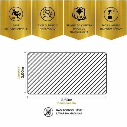 Imagem de Tapete De Sala Antiderrapante Verona 2,00 X 2,50 Preto
