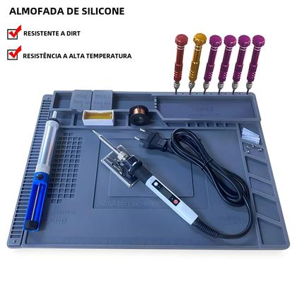 Imagem de Tapete de Silicone Magnético para Solda - Isolamento Térmico para Mesa