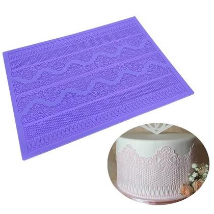 Imagem de Tapete De Silicone Para Decoração De Bolos De Casamento, Molde De Fondant Com Padrão Floral, Tapete