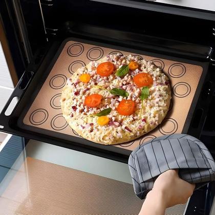 Imagem de Tapete De Silicone Para Forno Antiaderente 40x30cm Culinário Cozinha Confeitaria Bolo Biscoito
