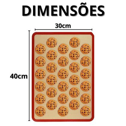 Imagem de Tapete De Silicone Para Forno Antiaderente 40x30cm Culinário Cozinha Confeitaria Bolo Biscoito