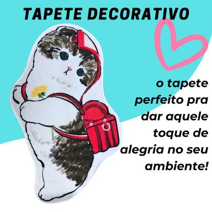 Imagem de Tapete Decorativo de Casa Sala Quarto Diversas Estampas Gato Cachorro Lindos