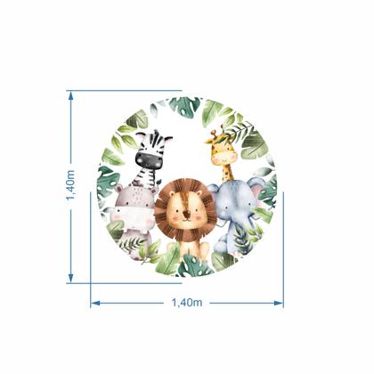 Imagem de Tapete Decorativo Quarto Infantil Neoprene Zoológico 1,40m