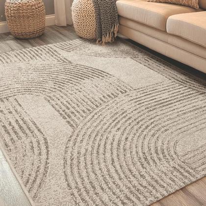 Imagem de Tapete Eco Nature Roat 2,00 x 3,00 Sisal Antiderrapante Para Sala Bege Chumbo J Serrano