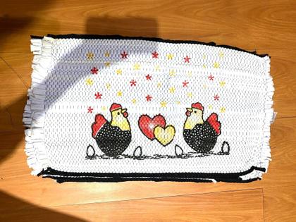 Imagem de Tapete estampado trançado de porta entrada cozinha banheiro resistente