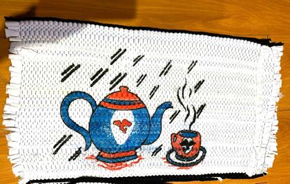 Imagem de Tapete estampado trançado de porta entrada cozinha banheiro resistente