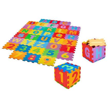 Imagem de Tapete EVA 28x28cm 5mm Alfanumérico 36 Peças Evamax