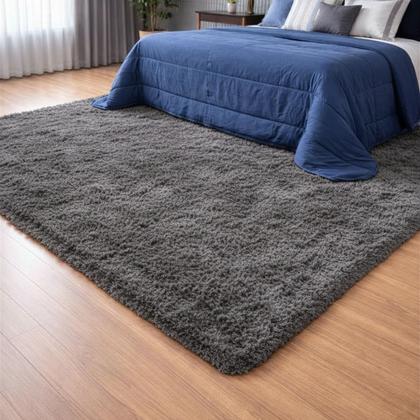 Imagem de Tapete Felpudo Luxo 230x200 cm para Sala ou Quarto  Macio, Antiderrapante, Confortável Decoração da Casa