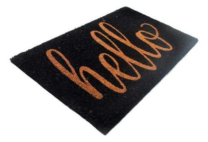 Imagem de Tapete Fibra De Coco Hello 75x45cm Retangular Marrom