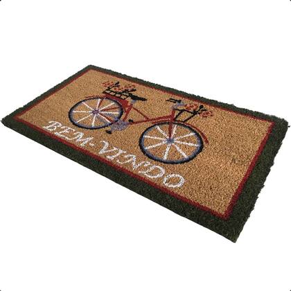 Imagem de Tapete Fibra de Coco Natural 60X33cm Capacho Bicicleta