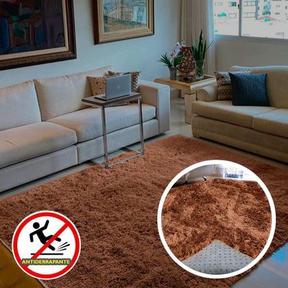 Imagem de Tapete Furry Bege Casa Dona 200x300