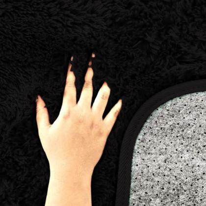 Imagem de Tapete Furry Preto Casa Dona 200x250