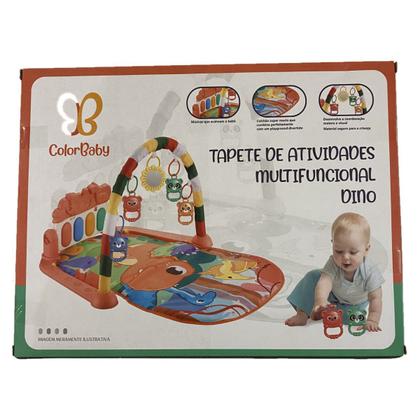 Imagem de Tapete Ginásio Musical Para Bebê Menino Piano Dino Vermelho