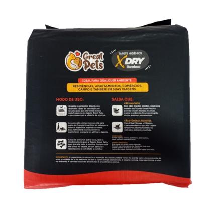 Imagem de Tapete Higiênico 30un X-Dry Carvão Ativado 80X60 Great Pets
