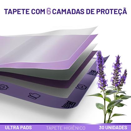 Imagem de Tapete Higiênico Alta Absorção com Aroma de Lavanda para Cães Ultra Pads 80x60cm 30 und