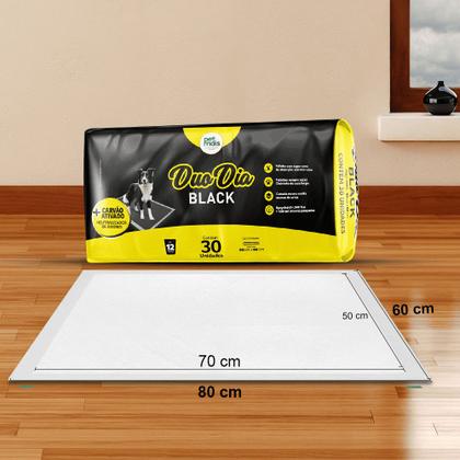 Imagem de Tapete Higiênico, Duo Dia Black, para Cães e Gatos, Qualidade Premium, 80x60cm, Petmais
