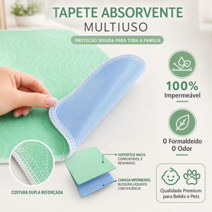 Imagem de Tapete Higiênico Lavável para Cachorro 80x60cm Newpet Super Absorvente Impermeável Reutilizável
