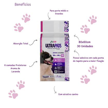 Imagem de Tapete Higiênico Para Cães Ultra Pads 80x60 30Und Lavanda