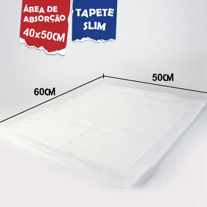 Imagem de Tapete Higiênico Slim Pees para Cães Premium 30 Unidades 50x60 cm Alta Absorção