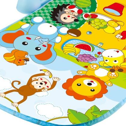 Imagem de Tapete Infantil Bebê Atividades Musical Azul e Naninha