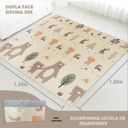 Imagem de Tapete Infantil Bebê Dupla Face Tatame Educativo Atividades Dobrável