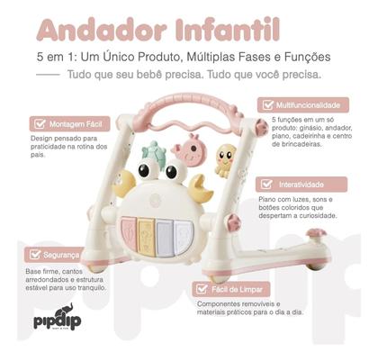 Imagem de Tapete Infantil de Atividades Musical Menino Menina Quarto Brilha no Escuro Premium PipDip