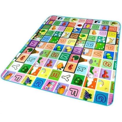 Imagem de Tapete Infantil Dupla Face 180x120cm Bebê Atividades Educativo Grande Dobrável Antiderrapante