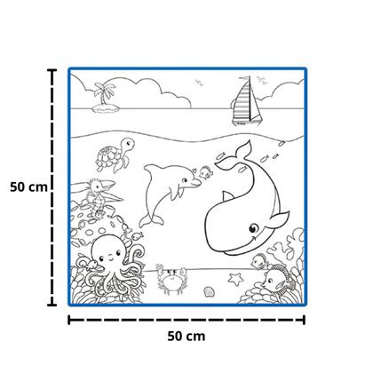 Imagem de Tapete Infantil para Colorir Lavável c/ 12 Canetinhas 50cm