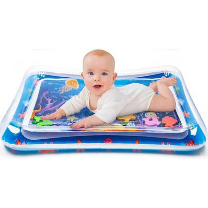 Imagem de Tapete Infantil Tapetinho Tatame Bebê Dupla Face Dobrável + Almofada Água Inflável Recém Nascido Menino Menina