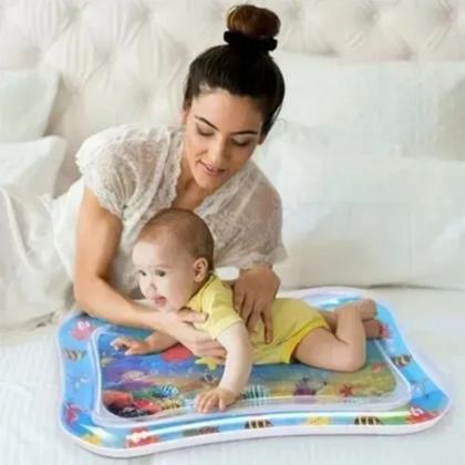 Imagem de Tapete Infantil Tapetinho Tatame Bebê Dupla Face Dobrável + Almofada Água Inflável Recém Nascido Menino Menina