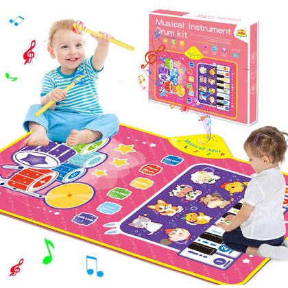 Imagem de Tapete Interativo Brinquedo Educativo Musical para Bebês com Sons de Animais e Tambores