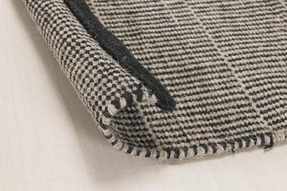 Imagem de Tapete Lã Linhas 100X150 Prata/Preto