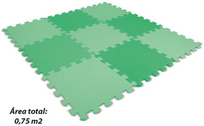 Imagem de Tapete Liso Verde 9 Peças Linha Decora