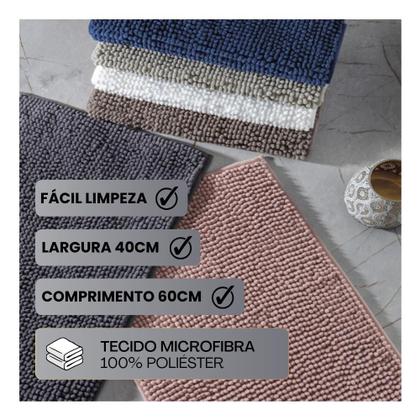 Imagem de Tapete Macarrão Bolinha Antiderrapante Soft Banheiro Cozinha Lavanderia 60 x 40cm Macio Durável
