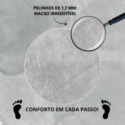 Imagem de Tapete Macio Peludo 1,00m Redondo Cinza