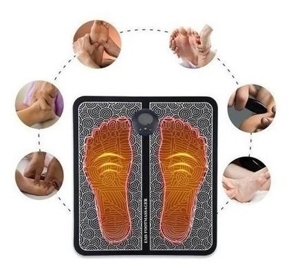 Imagem de Tapete Massageador Pulso Elétrico Pés Perna Ems - Preto