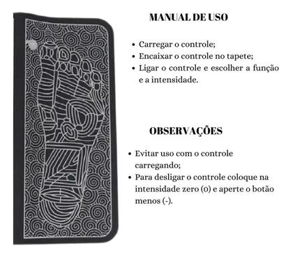 Imagem de Tapete Massageador Pulso Elétrico Pés Perna Ems - Preto