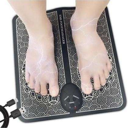 Imagem de Tapete Massageador Pulso Elétrico Pés Perna Ems - Preto